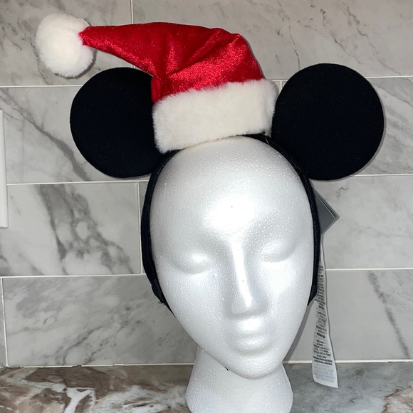 Disney Parks SANTA Mickey Mouse Holiday ADAPTIVE Ears CHRISTMAS Headband NEW - Picture 1 of 11